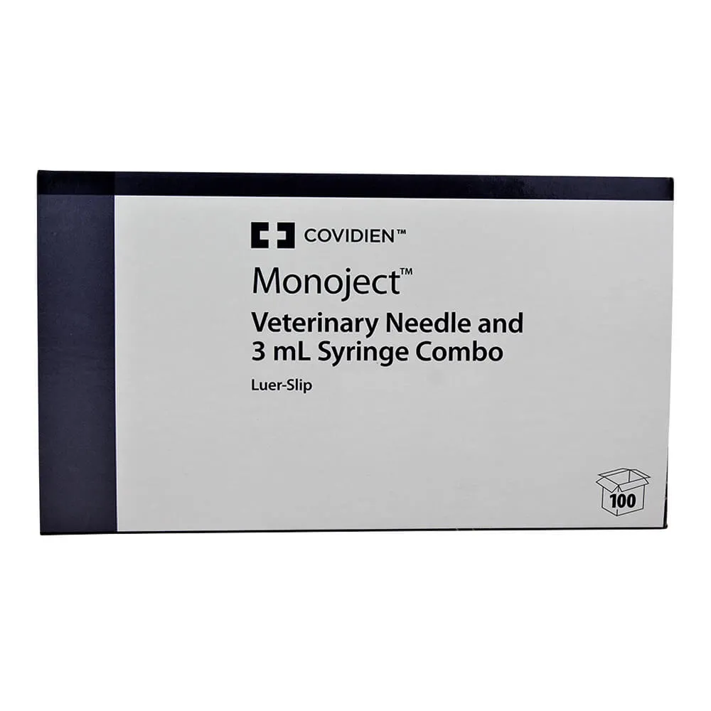 Monoject Luer-Slip (LS) Syringe with Needle Combo