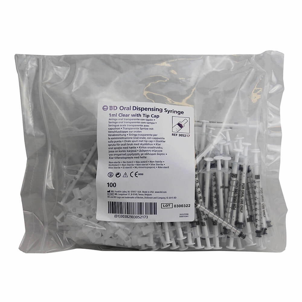 Monoject Oral Dispensing Syringe - Clear with Tip Cap, 100 ct cat beds cat scratching post cat shampoo cat tunnel cat brush