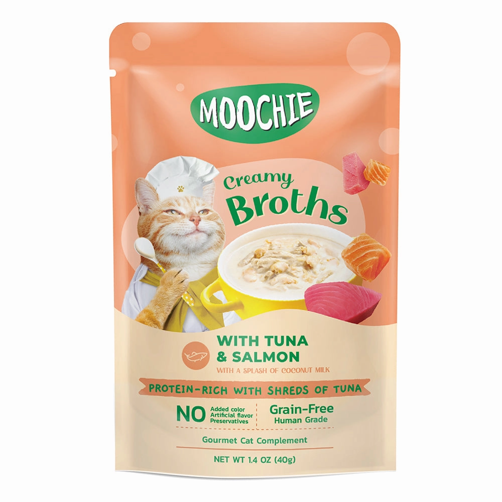 Moochie Cat Creamy Broths Tuna & Salmon 40g