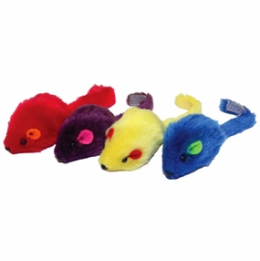 Multi-Colored 2" Mice Cat Toy, 4 pk cat beds cat scratching post cat shampoo cat tunnel cat brush