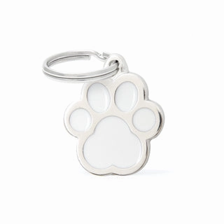 My Family USA Pet Tag - Apoxie Pawprint - White - Large dog accessories dog collar dog leash dog bowtie dog backpack
