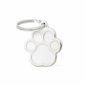 My Family USA Pet Tag - Apoxie Pawprint - White - Large dog accessories dog collar dog leash dog bowtie dog backpack
