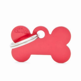 My Family USA Pet Tag - Basic Aluminum - Bone Red - Small dog accessories dog collar dog leash dog bowtie dog backpack