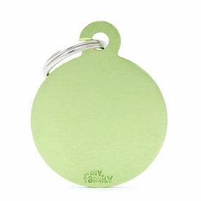 My Family USA Pet Tag - Basic Aluminum - Circle Green - Large dog accessories dog collar dog leash dog bowtie dog backpack