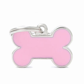 My Family USA Pet Tag - Basic Handmade Apoxie - Bone Pink - Small dog accessories dog collar dog leash dog bowtie dog backpack