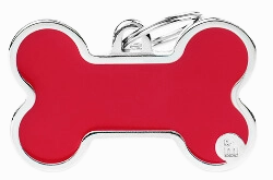 My Family USA Pet Tag - Basic Handmade Apoxie- Bone Red- XL dog accessories dog collar dog leash dog bowtie dog backpack