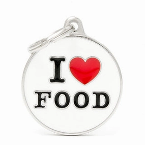 My Family USA Pet Tag - Circles "I Love" - I Love Food - Large dog accessories dog collar dog leash dog bowtie dog backpack