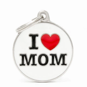 My Family USA Pet Tag - Circles "I Love" - I Love Mom - Large dog accessories dog collar dog leash dog bowtie dog backpack