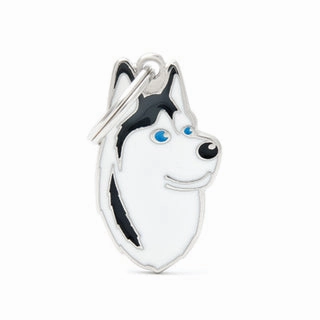 My Family USA Pet Tag - Dog Breeds - Husky - Black And White dog accessories dog collar dog leash dog bowtie dog backpack