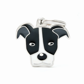 My Family USA Pet Tag - Dog Breeds - Pitbull - Black & White dog accessories dog collar dog leash dog bowtie dog backpack