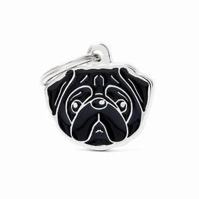 My Family USA Pet Tag - Dog Breeds - Pug - Black dog accessories dog collar dog leash dog bowtie dog backpack
