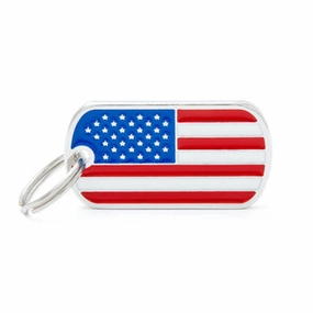 My Family USA Pet Tag - Flags Apoxie - U.S.A. Flag dog accessories dog collar dog leash dog bowtie dog backpack