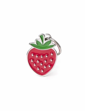 My Family USA Pet Tag - Food - Strawberry dog accessories dog collar dog leash dog bowtie dog backpack