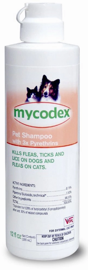 Mycodex Pet Shampoo with 3x Pyrethrins (P3), 12 oz dog plush squeaky toy interactive plush toy plush rope toy tough plush dog pillow toy