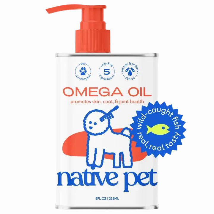 Native Pet Omega Oil 8oz Jar pig feed piglet nutrition pig food pellets pig vitamins pig treats