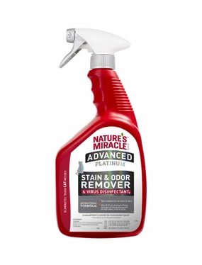 Nature's Miracle Advanced Platinum Stain and Odor Remover & Virus Disinfectant Cat Spray 32oz kitten supplies kitten toys kitten food kitten litter box kitten bed