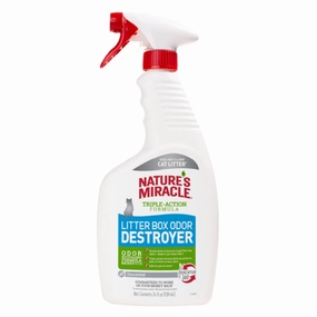 Natures Miracle Litter Box Odor Destroyer Unscented Spray 24oz kitten supplies kitten toys kitten food kitten litter box kitten bed