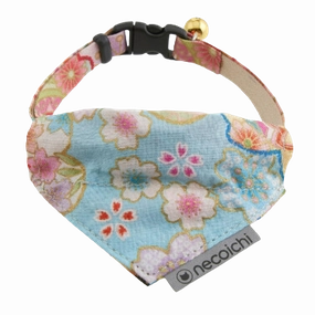 Necoichi Bandana Cat Collar W/ Air Tag Pocket - Blue cat toys interactive cat toys cat teaser wand cat balls cat laser pointer