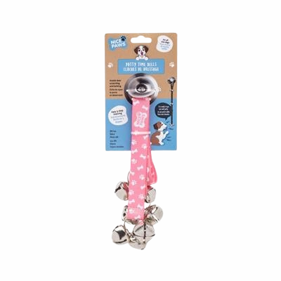 Nice Paws Potty Time Bells - Pink dog pain relief hip joint supplement senior dog care pet arthritis aid dog skin supplement