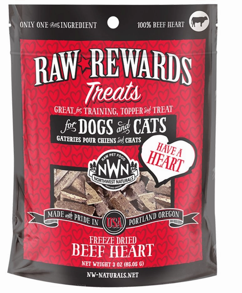 Northwest Naturals Raw Rewards Freeze-Dried Dog & Cat Treats Beef Heart goat vitamins sheep health poultry medicine livestock supplement animal wellness