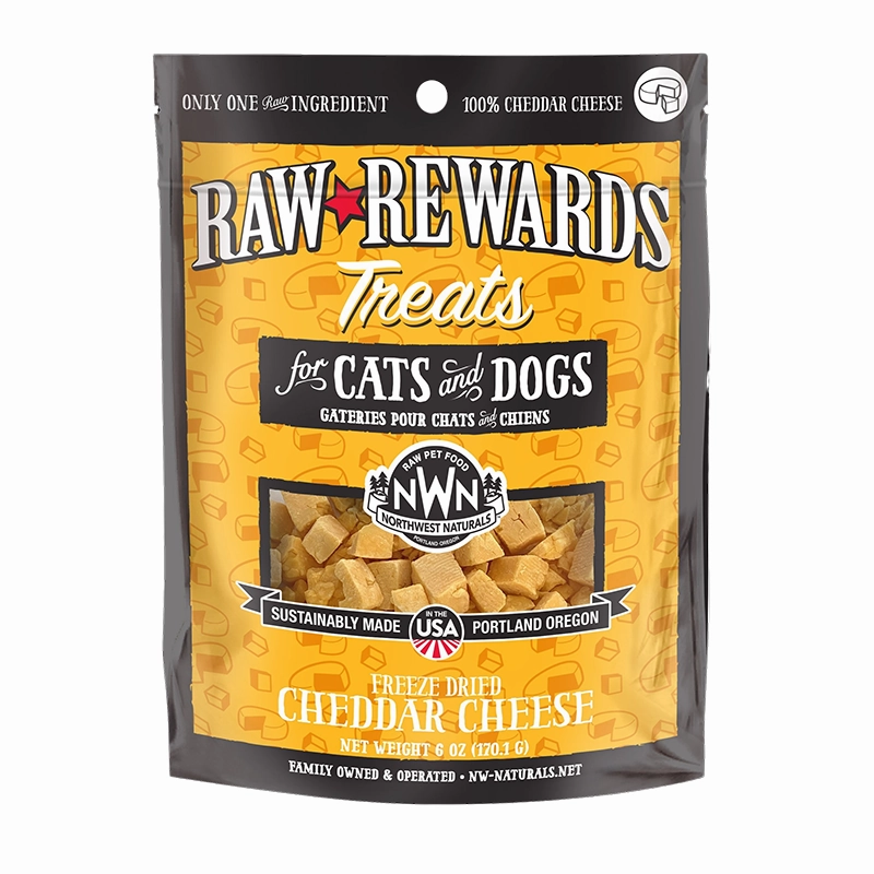 Northwest Naturals Raw Rewards Freeze-Dried Dog & Cat Treats Cheddar Cheese 6oz Bag goat vitamins sheep health poultry medicine livestock supplement animal wellness