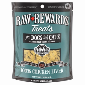 Northwest Naturals Raw Rewards Freeze-Dried Dog & Cat Treats Chicken Liver 3oz Bag goat vitamins sheep health poultry medicine livestock supplement animal wellness