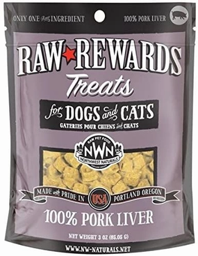 Northwest Naturals Raw Rewards Freeze-Dried Dog & Cat Treats Pork Liver goat vitamins sheep health poultry medicine livestock supplement animal wellness