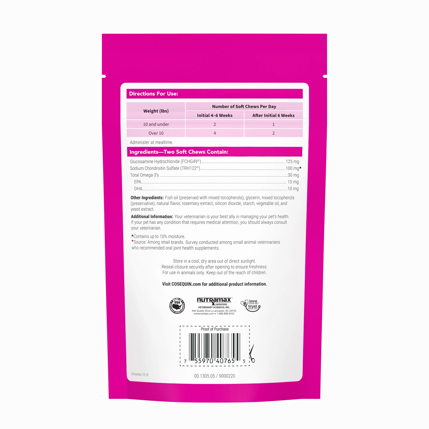 Nutramax Cosequin Joint Health Supplement for Cats - With Glucosamine, Chondroitin, and Omega-3's