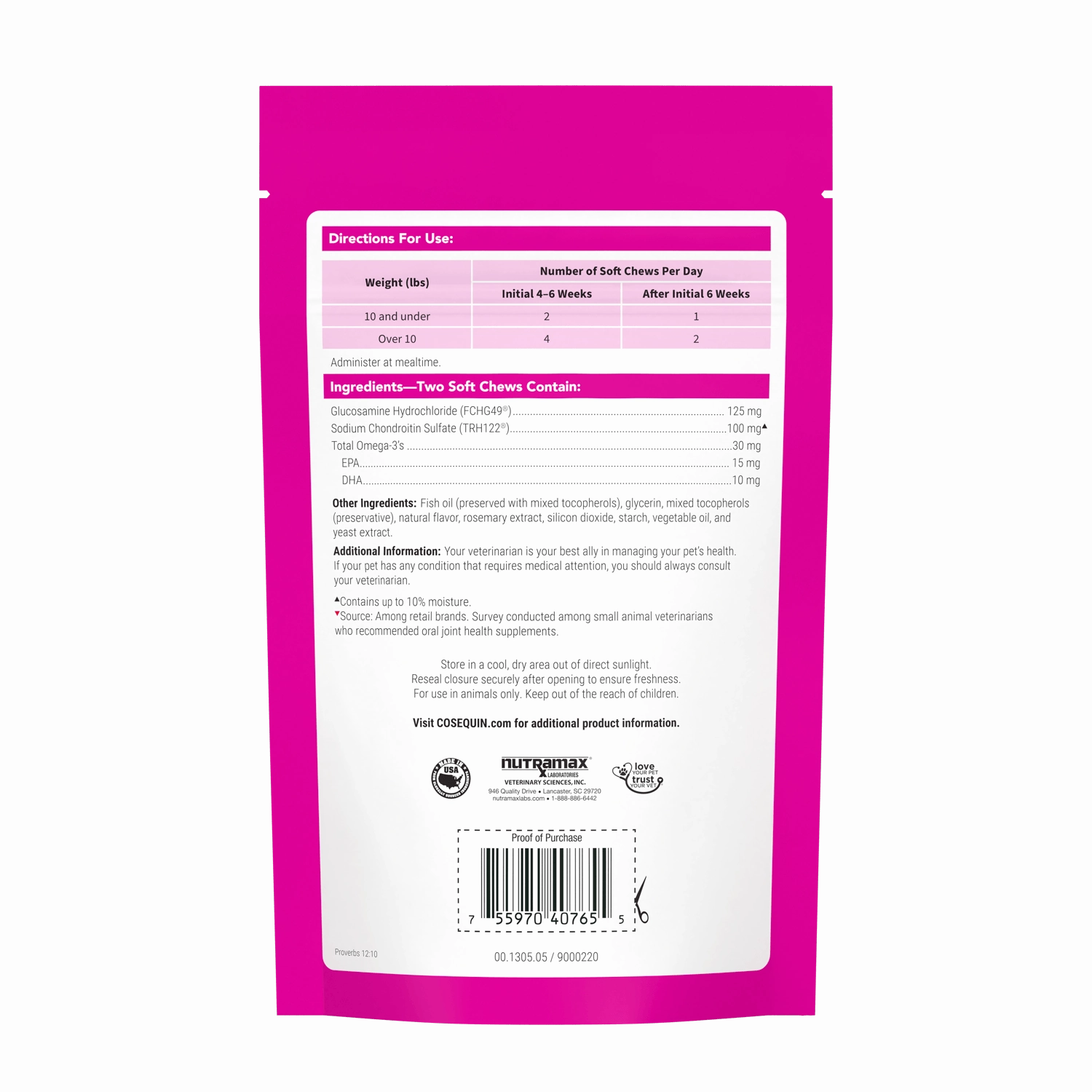 Nutramax Cosequin Joint Health Supplement for Cats - With Glucosamine, Chondroitin, and Omega-3's