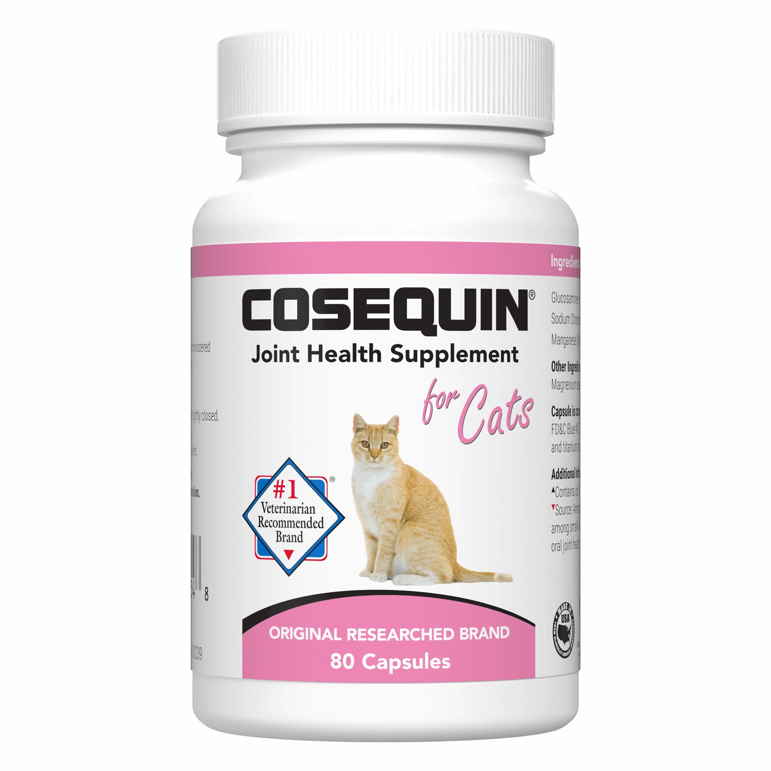 Nutramax Cosequin Joint Health with With Glucosamine and Chondroitin Supplement for Cats, 80 Capsules cat grooming cat shampoo cat conditioner cat comb cat grooming glove