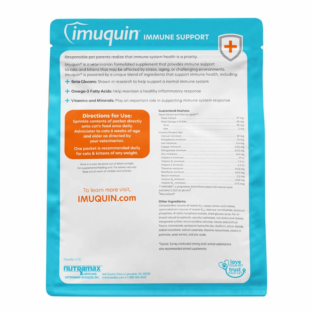 Nutramax Imuquin Immune Health for Cats, 30 Packets