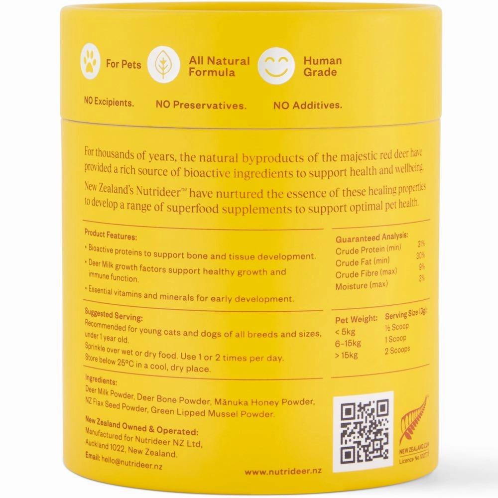 Nutrideer Young & Free Puppy & Kitten Supplement For Cats & Dogs 90g