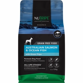 Nutripe Essence Australian Salmon & Ocean Fish with Green Tripe Grain-Free Dry Dog Food freeze dried dog treats dog freeze snacks raw dog treat dehydrated dog food meat dog snack