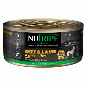 Nutripe Pure Beef, Lamb & Green Tripe Gum & Grain-Free Canned Dog Food 95g dog supplies dog food toys accessories dog bed