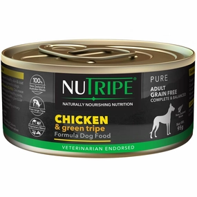 Nutripe Pure Chicken & Green Tripe Canned Dog Food 95g canned dog food wet dog food grain free dog food dog food with gravy beef dog food