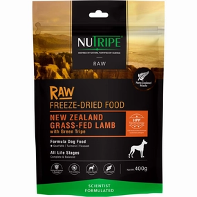 Nutripe Raw NZ Grass-Fed Lamb With Green Tripe Grain-Free Freeze-Dried Dog Food 400g dog supplies dog food toys accessories dog bed