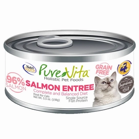 Nutrisource Pure Vita Grain Free Salmon Entree Canned Cat Food cat supplies cat house cat tree cat feeder cat collar