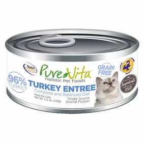 Nutrisource Pure Vita Grain Free Turkey Entree Canned Cat Food cat treats toys for cats cat hair remover cat cleaning supplies cat food bowl