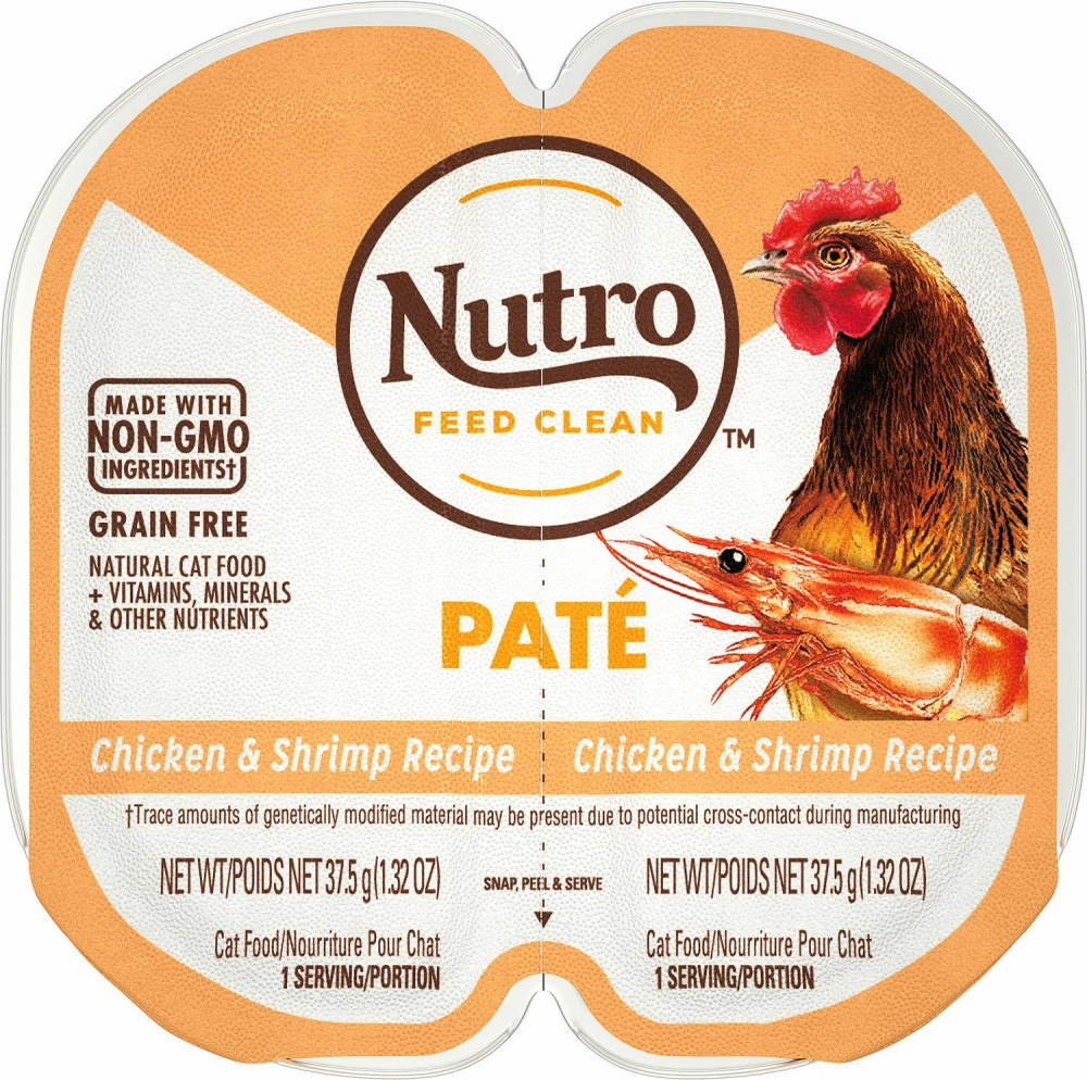 Nutro Perfect Portions Adult Grain Free Chicken and Shrimp Pate Wet Cat Food Trays cat calming diffuser cat stress relief anxiety cat treats cat relaxing spray pet mood aid
