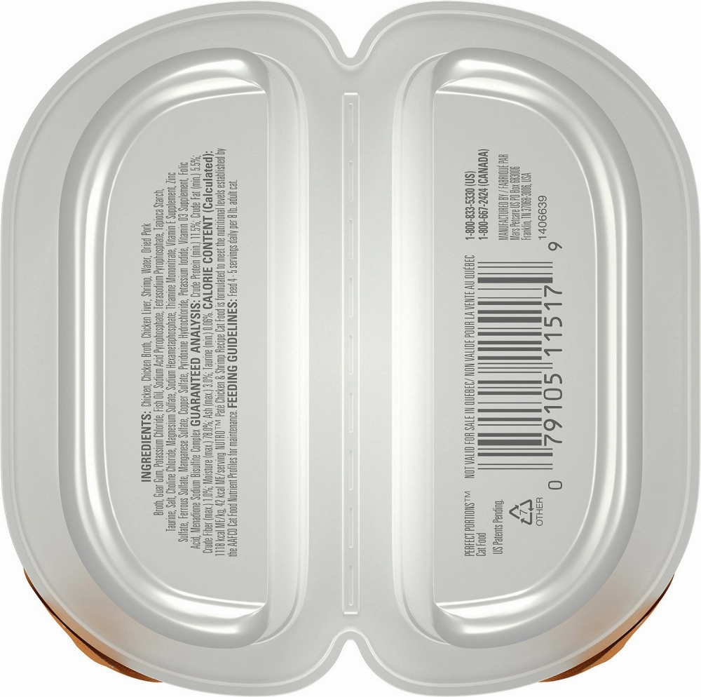 Nutro Perfect Portions Adult Grain Free Chicken and Shrimp Pate Wet Cat Food Trays