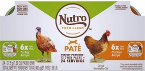 Nutro Perfect Portions Grain Free Turkey Pate and Chicken Pate Wet Cat Food Tray Variety Pack cat calming diffuser cat stress relief anxiety cat treats cat relaxing spray pet mood aid
