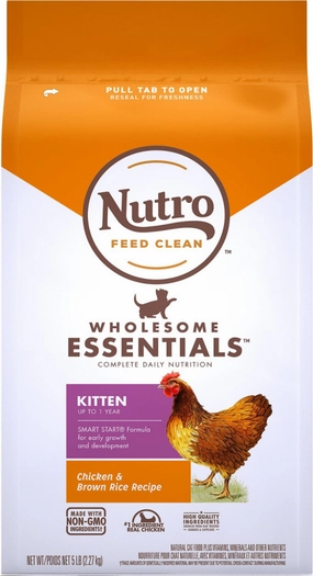 Nutro Wholesome Essentials Farm Raised Kitten Chicken and Brown Rice Dry Cat Food freeze dried dog food raw food for dogs dog freeze meal high protein dog food grain free freeze dog food