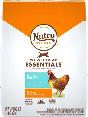 Nutro Wholesome Essentials Indoor Chicken and Brown Rice Recipe Adult  Dry Cat Food freeze dried dog food raw food for dogs dog freeze meal high protein dog food grain free freeze dog food