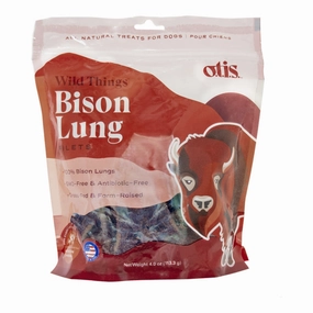 O.T.I.S. Wild Things Filets Dog Treats - Air-Dried Bison Lung - 4oz bag goat vitamins sheep health poultry medicine livestock supplement animal wellness