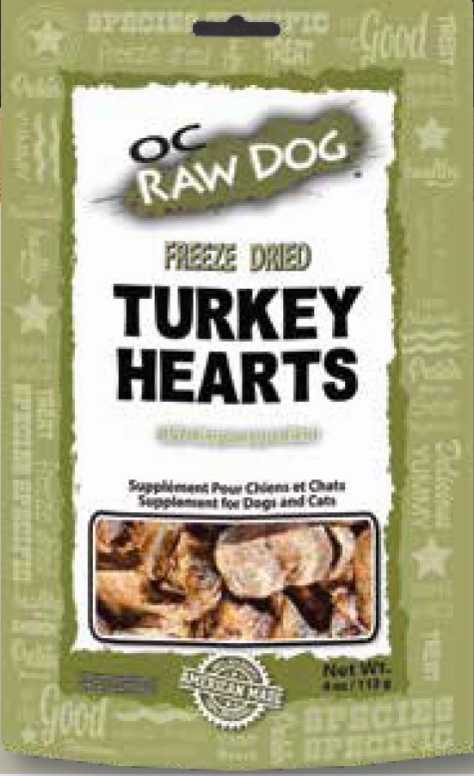 OC Raw Freeze-Dried Treats - Turkey Hearts 4oz Bag goat vitamins sheep health poultry medicine livestock supplement animal wellness