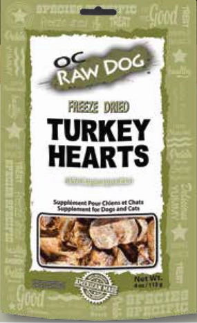 OC Raw Freeze-Dried Treats - Turkey Hearts 4oz Bag goat vitamins sheep health poultry medicine livestock supplement animal wellness