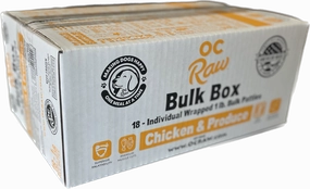 OC Raw Frozen Dog Food Patties Chicken & Produce 18lb Bulk Box livestock health goat wellness poultry spray cattle health aid goat nutrition