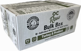 OC Raw Frozen Dog Food Patties Turkey & Produce 18lb Bulk Box livestock health goat wellness poultry spray cattle health aid goat nutrition