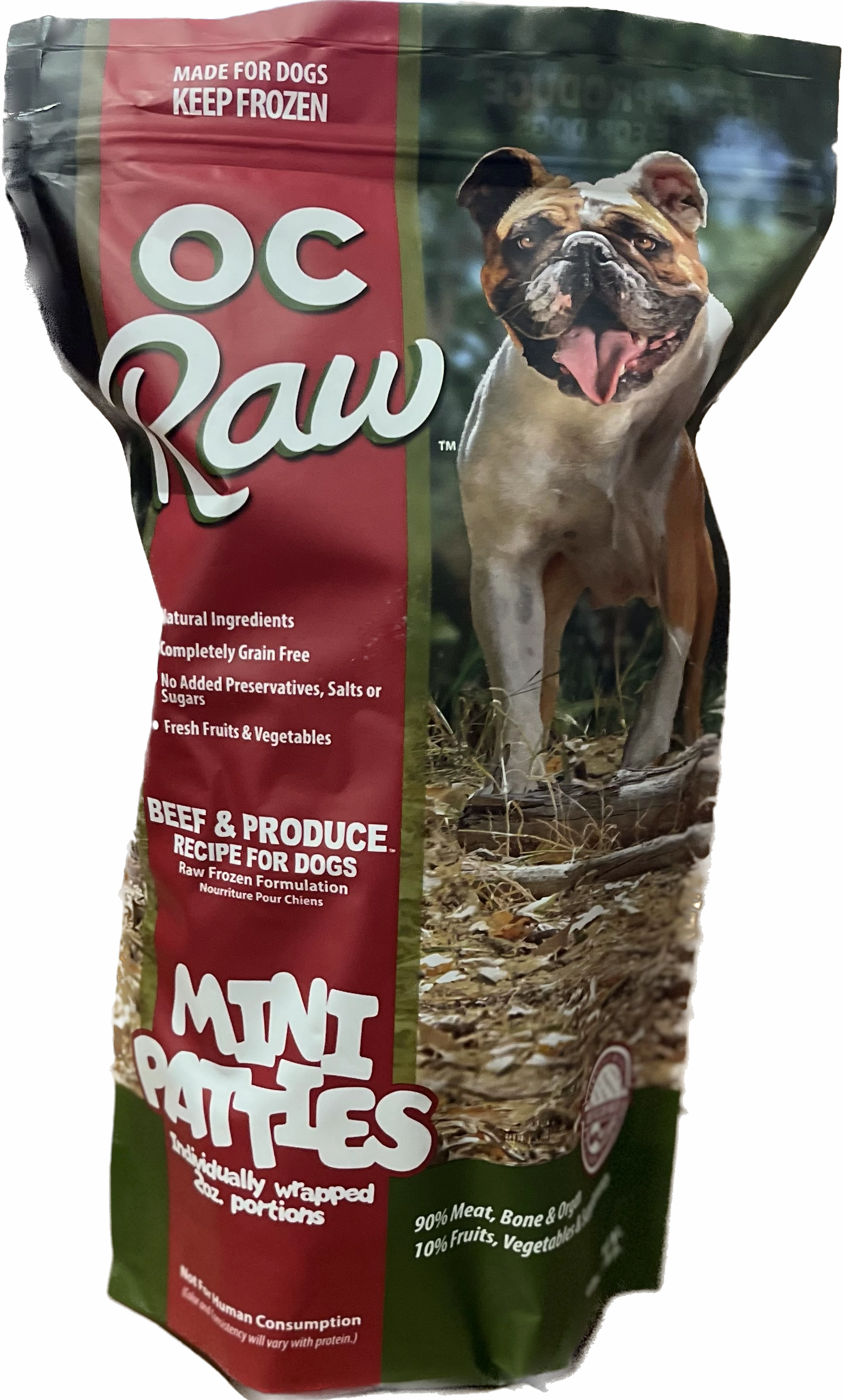 OC Raw Frozen Dog Food Sliders Beef & Produce 4lb Bag livestock health goat wellness poultry spray cattle health aid goat nutrition