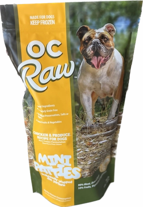 OC Raw Frozen Dog Food Sliders Chicken & Produce 4lb Bag livestock health goat wellness poultry spray cattle health aid goat nutrition